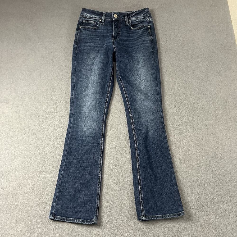Silver Jeans Womens 26X31 Blue Stretch Denim Elyse Slim Boot Whiskers Western